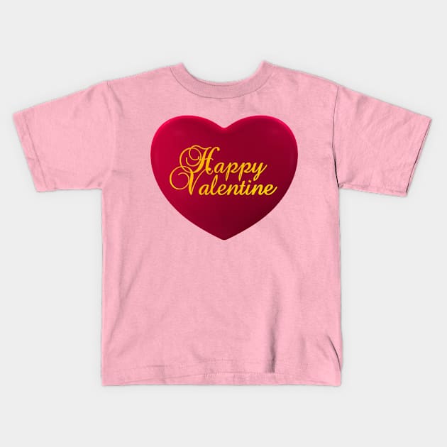 Happy Valentine Day Kids T-Shirt by DigitalPrism